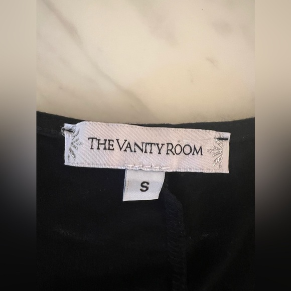 The Vanity Room Women's Size Small Black Asymmetrical Hem Dress 3/4 Sleeve - Picture 4 of 8